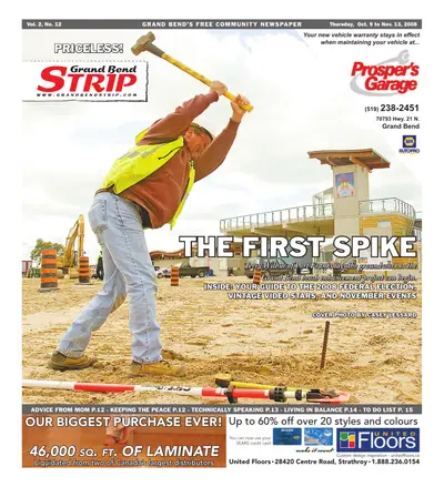 Front page of the Grand Bend Strip, October 9, 2008
