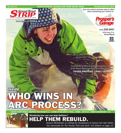 Front page of the Grand Bend Strip, January 21, 2010