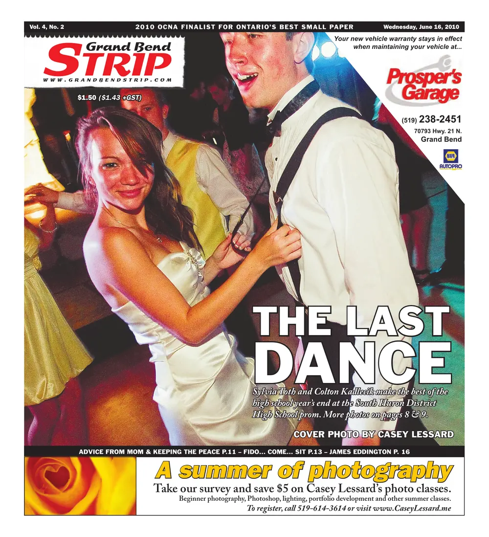 Front page of the Grand Bend Strip, June 16, 2010